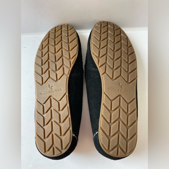 Koolaburra By UGGS Women’s Black Suede Slip On Slippers Size 8 Warm Cozy Fur - Picture 4 of 5